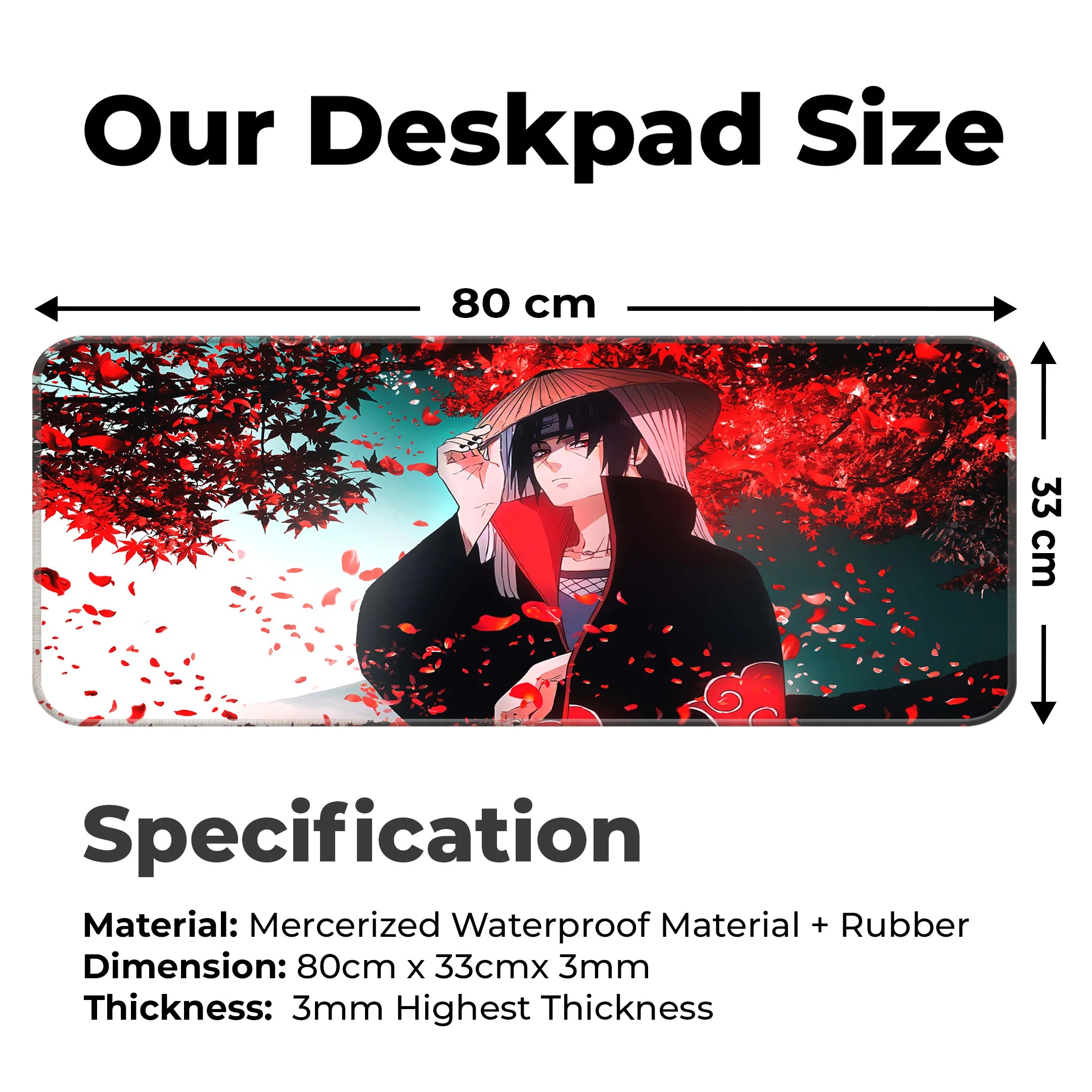 Itachi Uchiha Red Blossom Deskmat