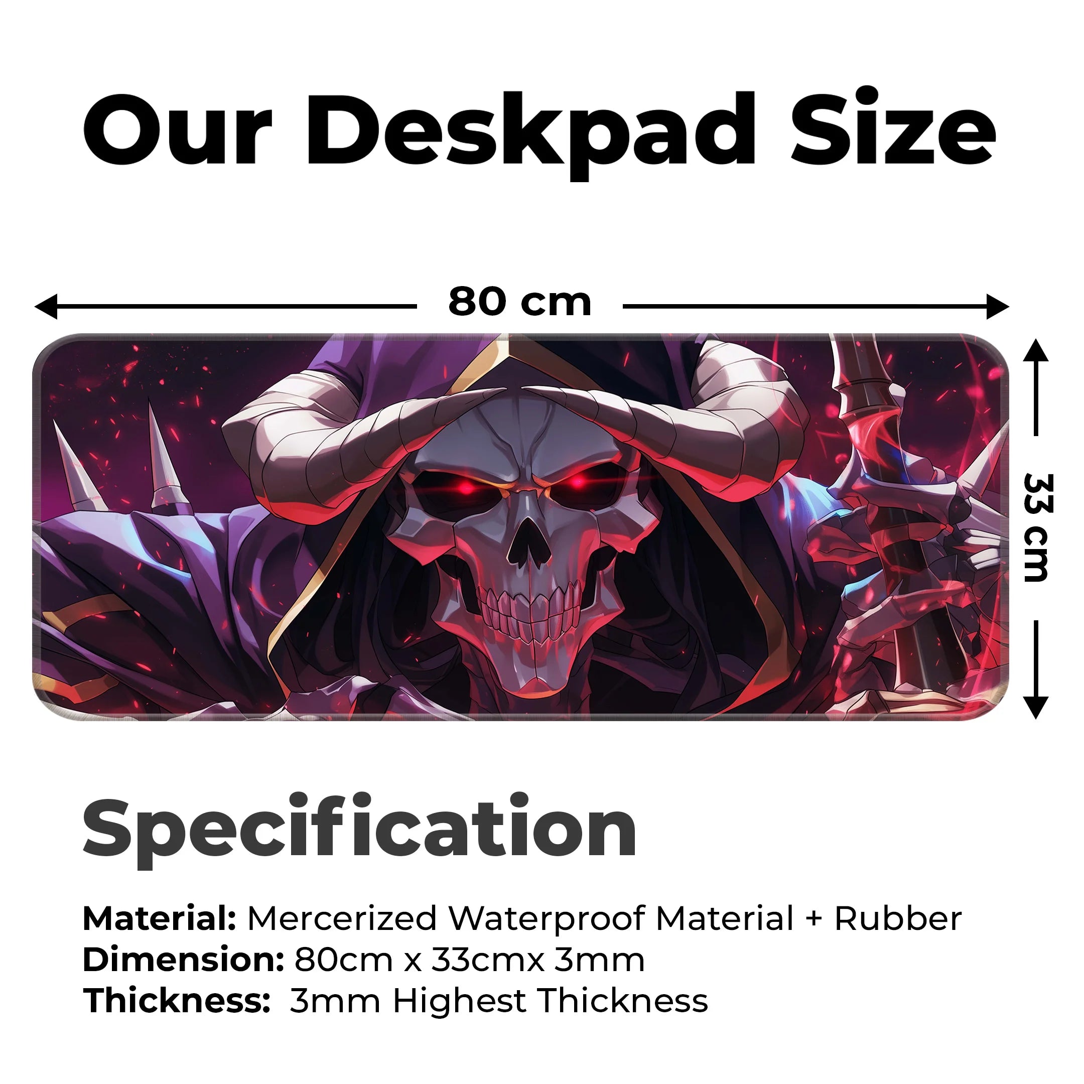 Overlord Ainz Ooal Gown Skull Deskmat