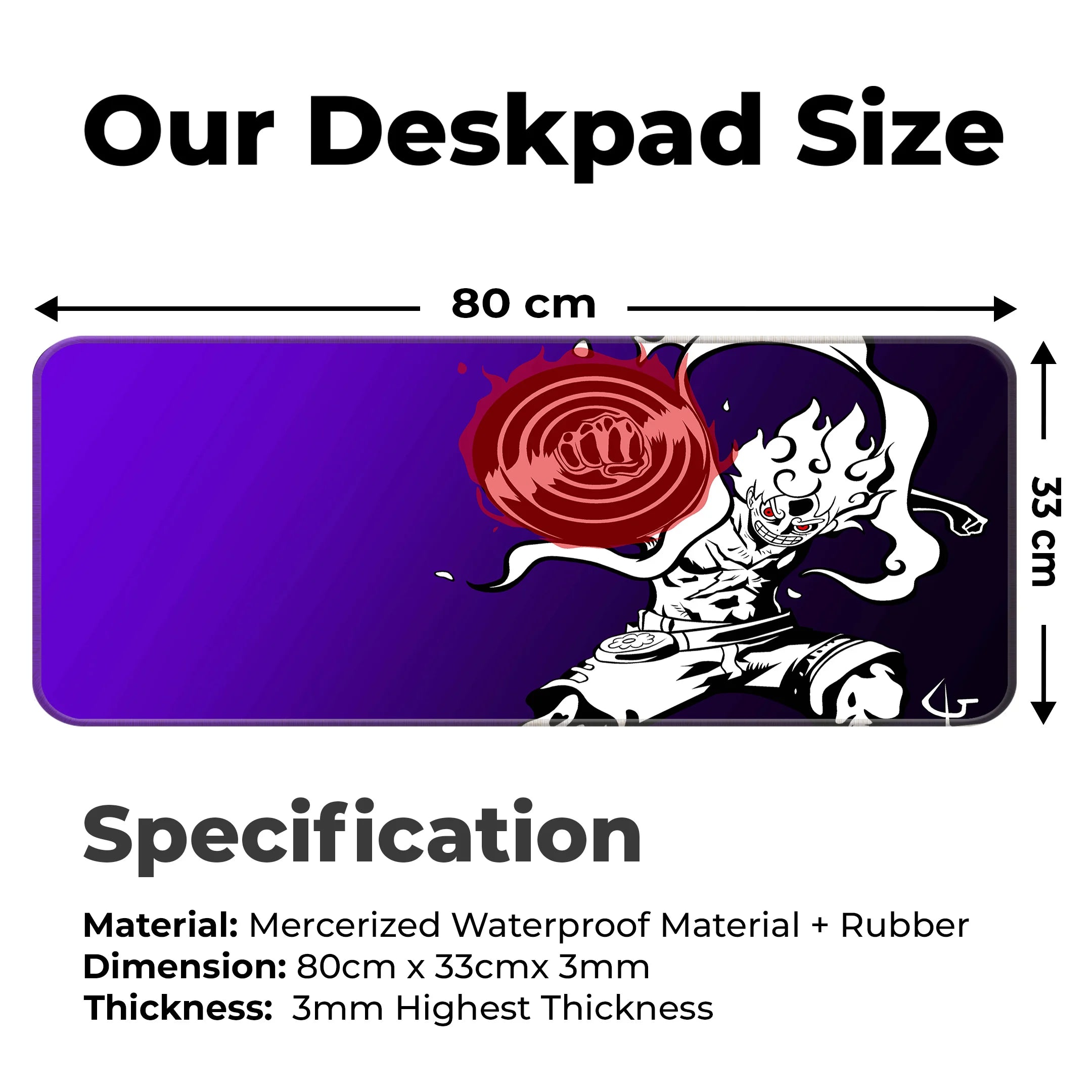 Luffy Gear 5 Anime Deskmat