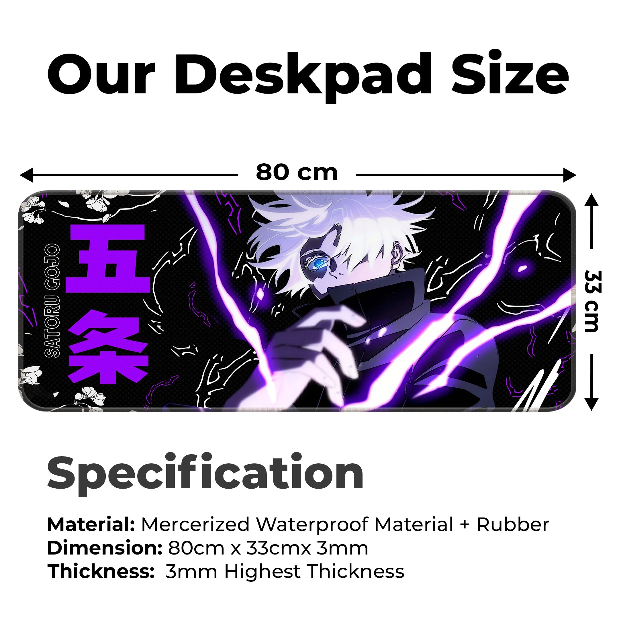 Satoru Gojo Cursed Energy Deskmat