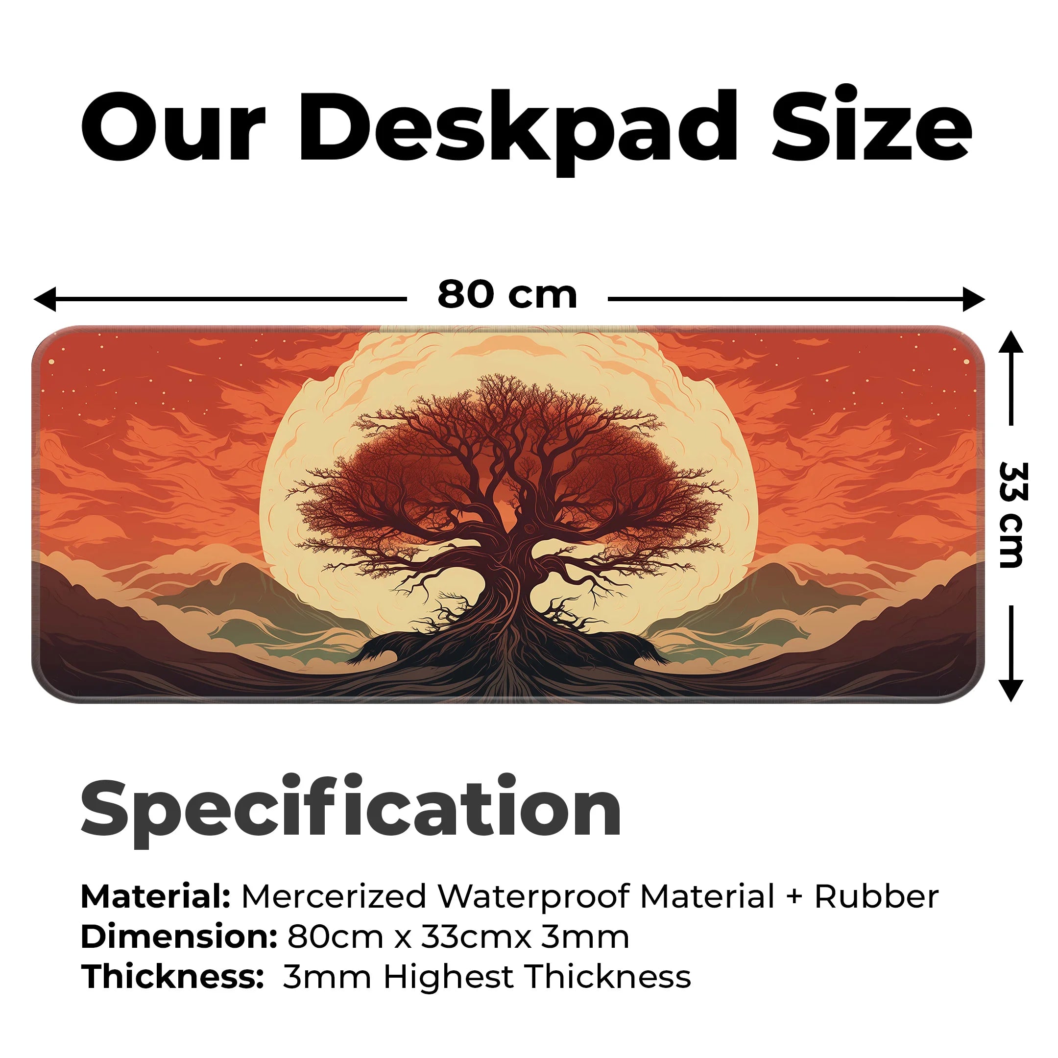 Ancient Sun Tree Art Deskmat