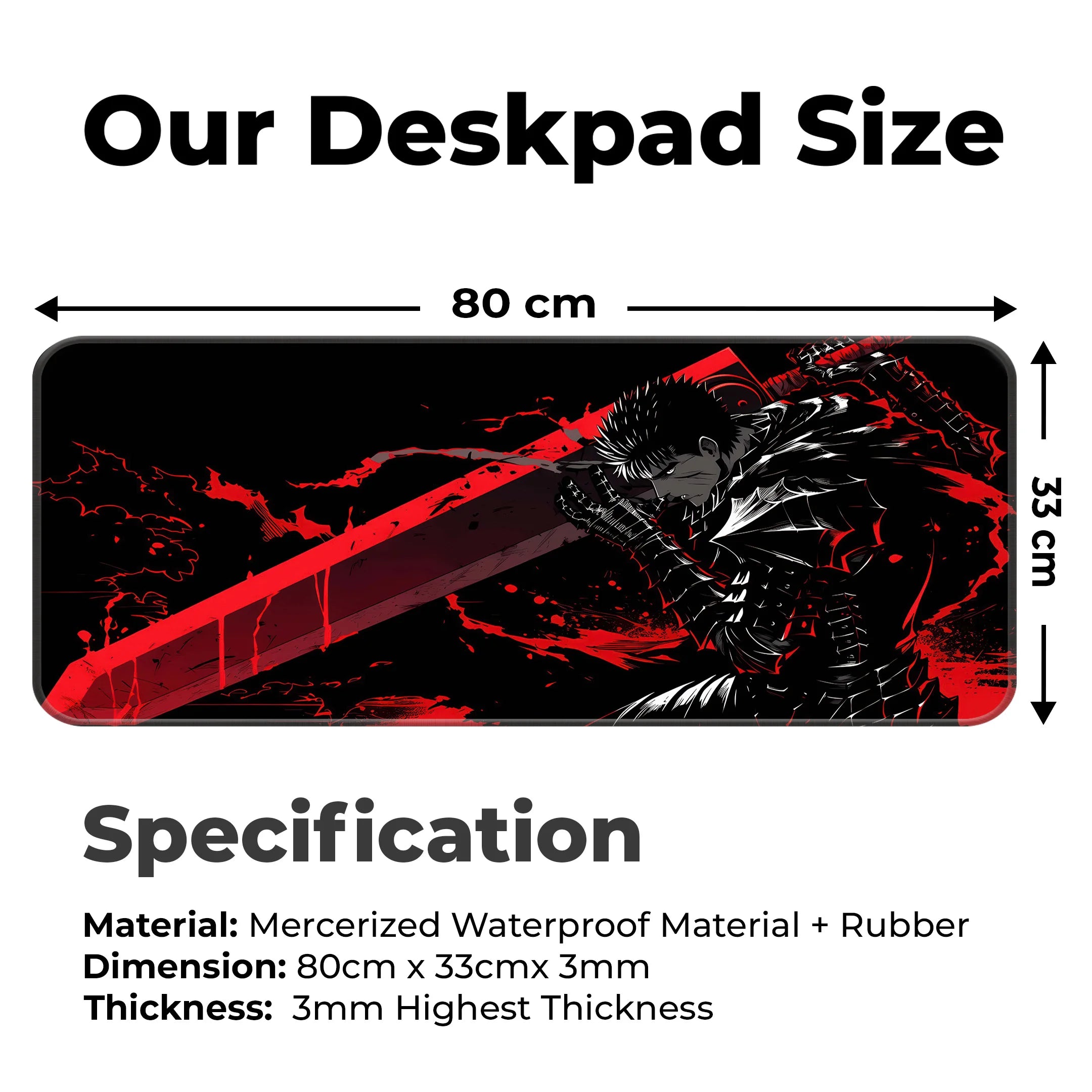 Guts Berserk Dark Warrior Deskmat