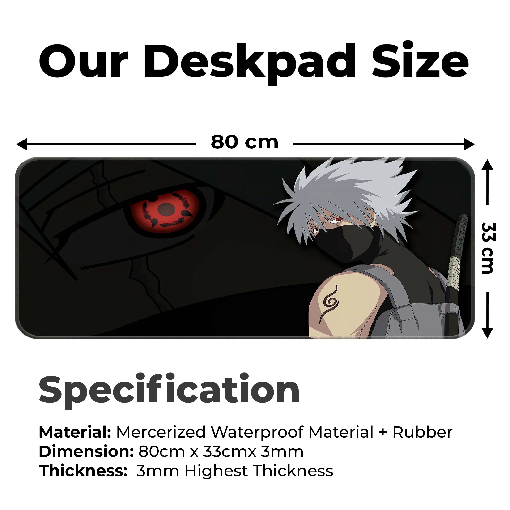 Kakashi Hatake Sharingan Mat – Ninja Warrior Anime Gaming Deskmat