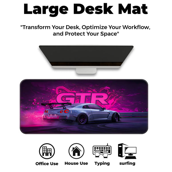 Nissan GT-R Drift Neon Pink Deskmat