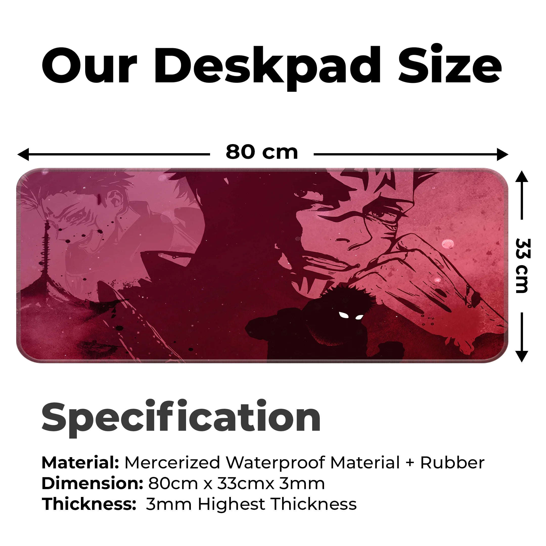 Yuji Itadori Sukuna Curse Mat – Jujutsu Kaisen Anime Gaming Deskmat