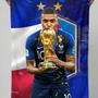 Kylian Mbappé France World Champion Wall Tapestry | Premium Polyester Football Wall Hanging | Sports Room Decor
