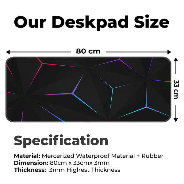 Neon Geometric Prism Abstract Deskmat