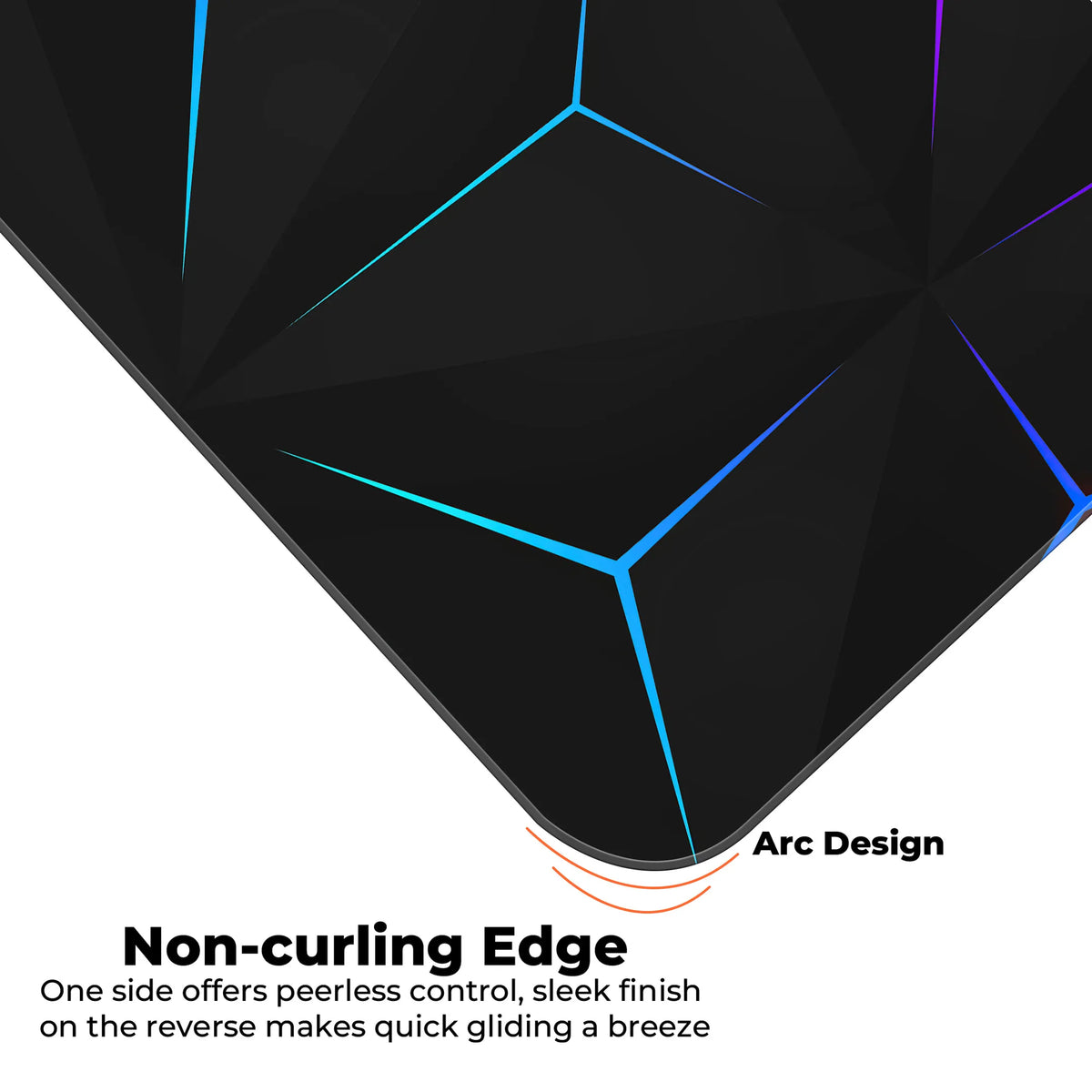 Neon Geometric Prism Abstract Deskmat