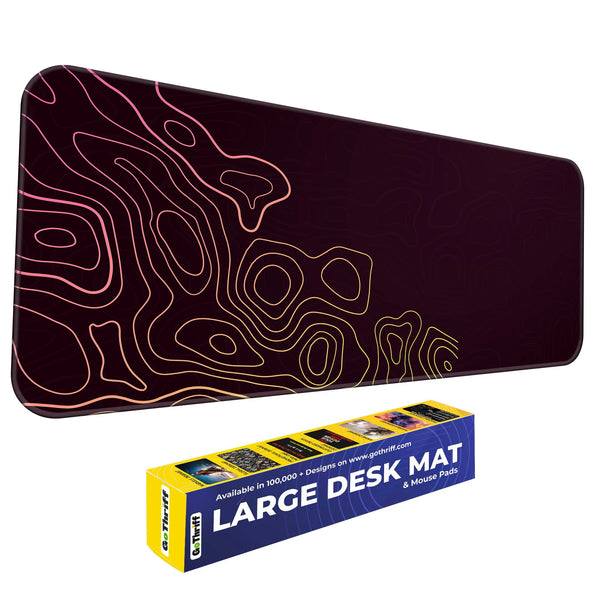 Gradient Topographic Sunset Abstract Deskmat