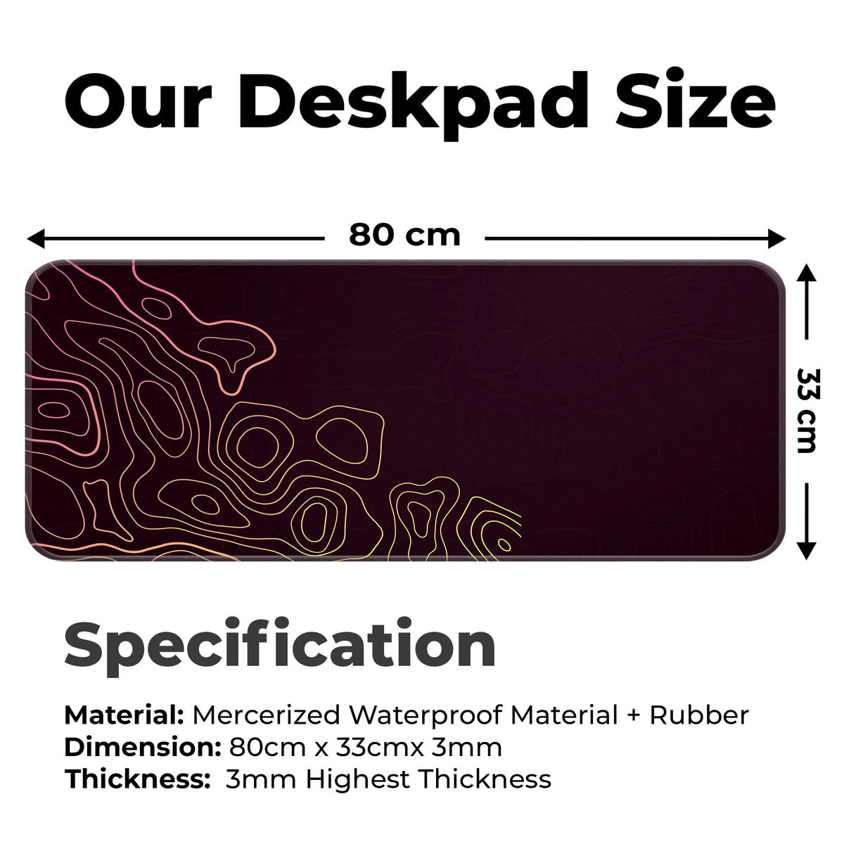 Gradient Topographic Sunset Abstract Deskmat