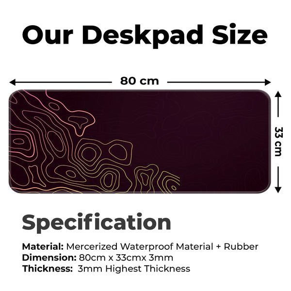 Gradient Topographic Sunset Abstract Deskmat