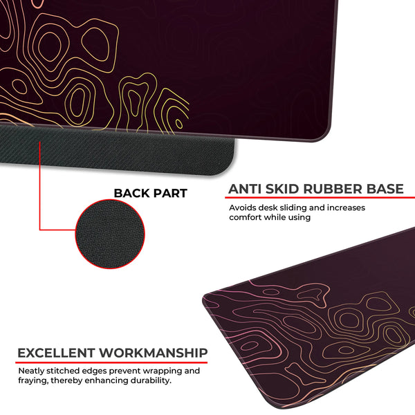 Gradient Topographic Sunset Abstract Deskmat