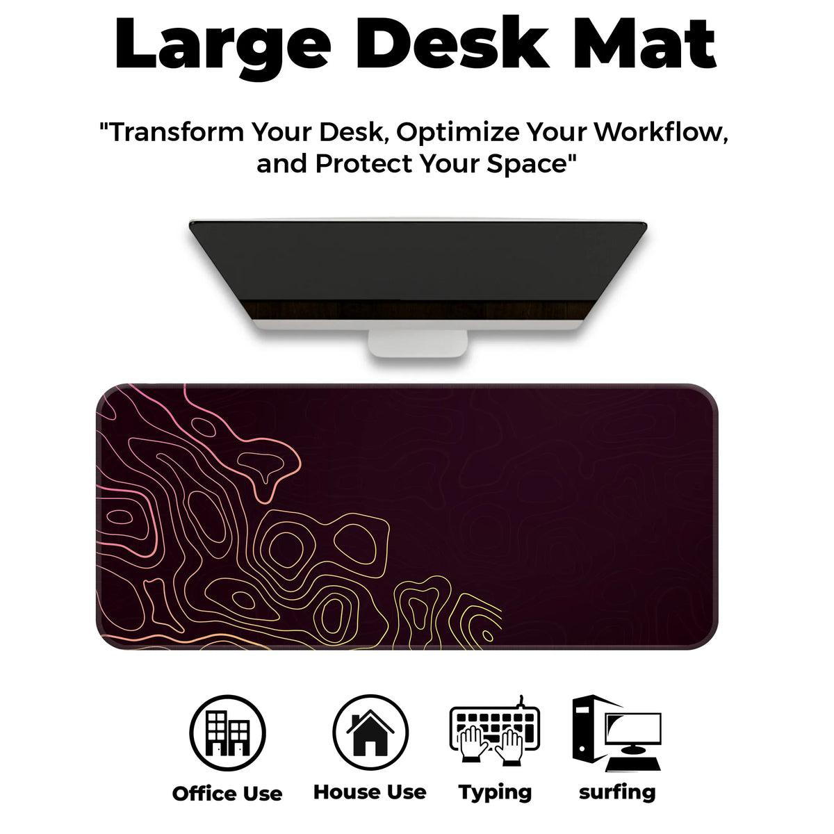 Gradient Topographic Sunset Abstract Deskmat