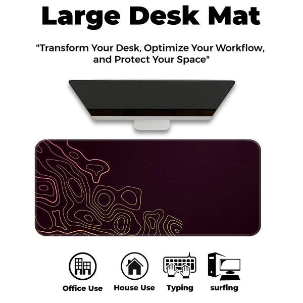 Gradient Topographic Sunset Abstract Deskmat