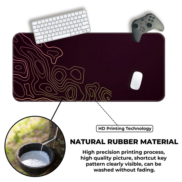 Gradient Topographic Sunset Abstract Deskmat