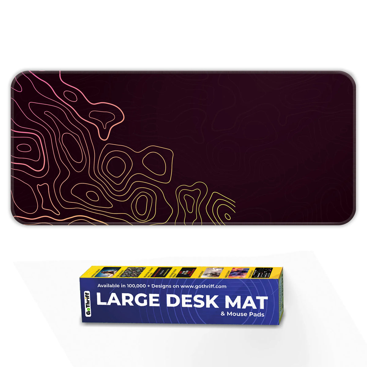 Gradient Topographic Sunset Abstract Deskmat