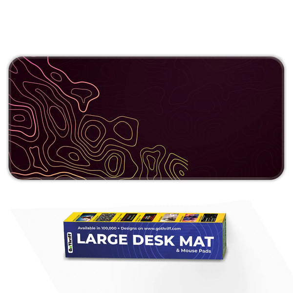 Gradient Topographic Sunset Abstract Deskmat