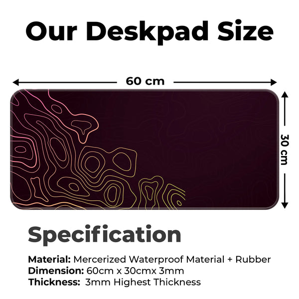 Gradient Topographic Sunset Abstract Deskmat
