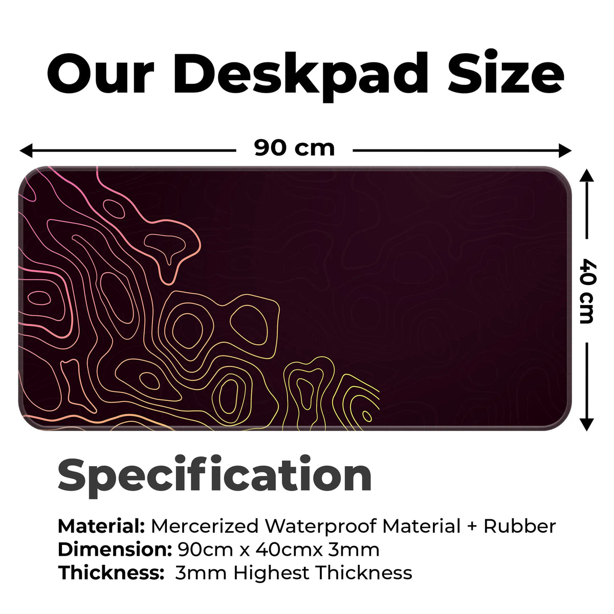 Gradient Topographic Sunset Abstract Deskmat