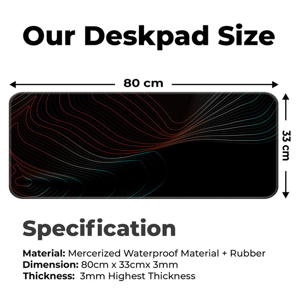 Neon Flow Lines Dark Abstract Deskmat