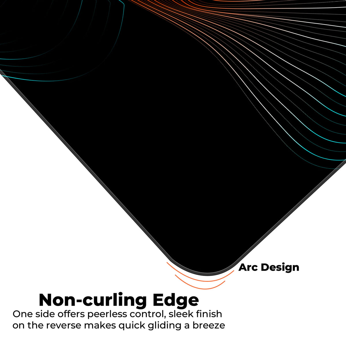 Neon Flow Lines Dark Abstract Deskmat