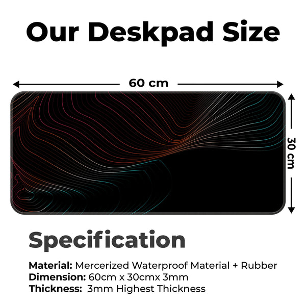 Neon Flow Lines Dark Abstract Deskmat