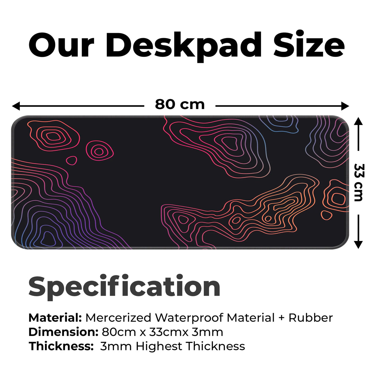Multicolor Gradient Topographic Abstract Deskmat