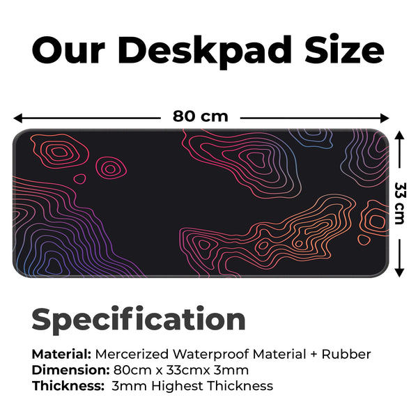 Multicolor Gradient Topographic Abstract Deskmat
