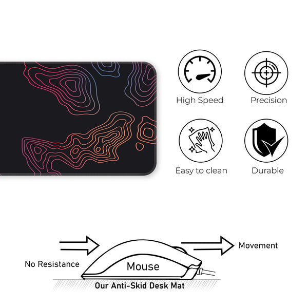 Multicolor Gradient Topographic Abstract Deskmat