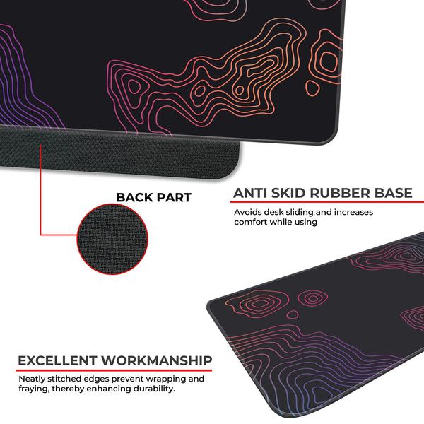 Multicolor Gradient Topographic Abstract Deskmat