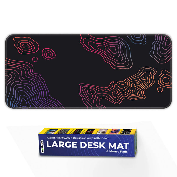 Multicolor Gradient Topographic Abstract Deskmat
