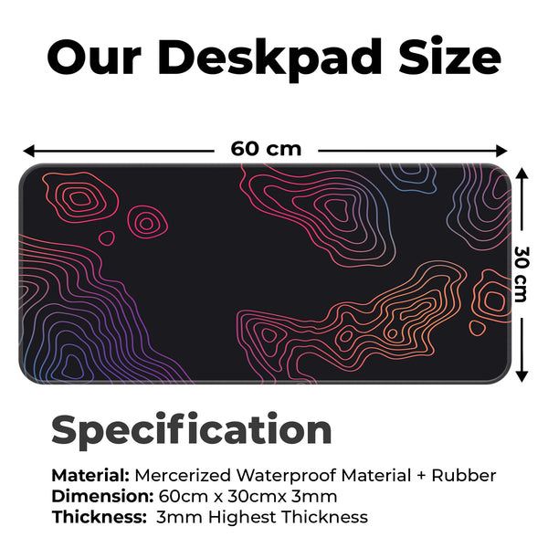 Multicolor Gradient Topographic Abstract Deskmat