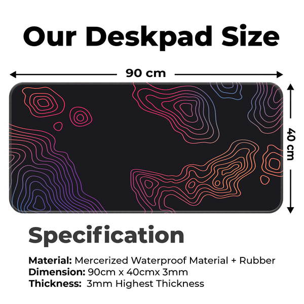 Multicolor Gradient Topographic Abstract Deskmat