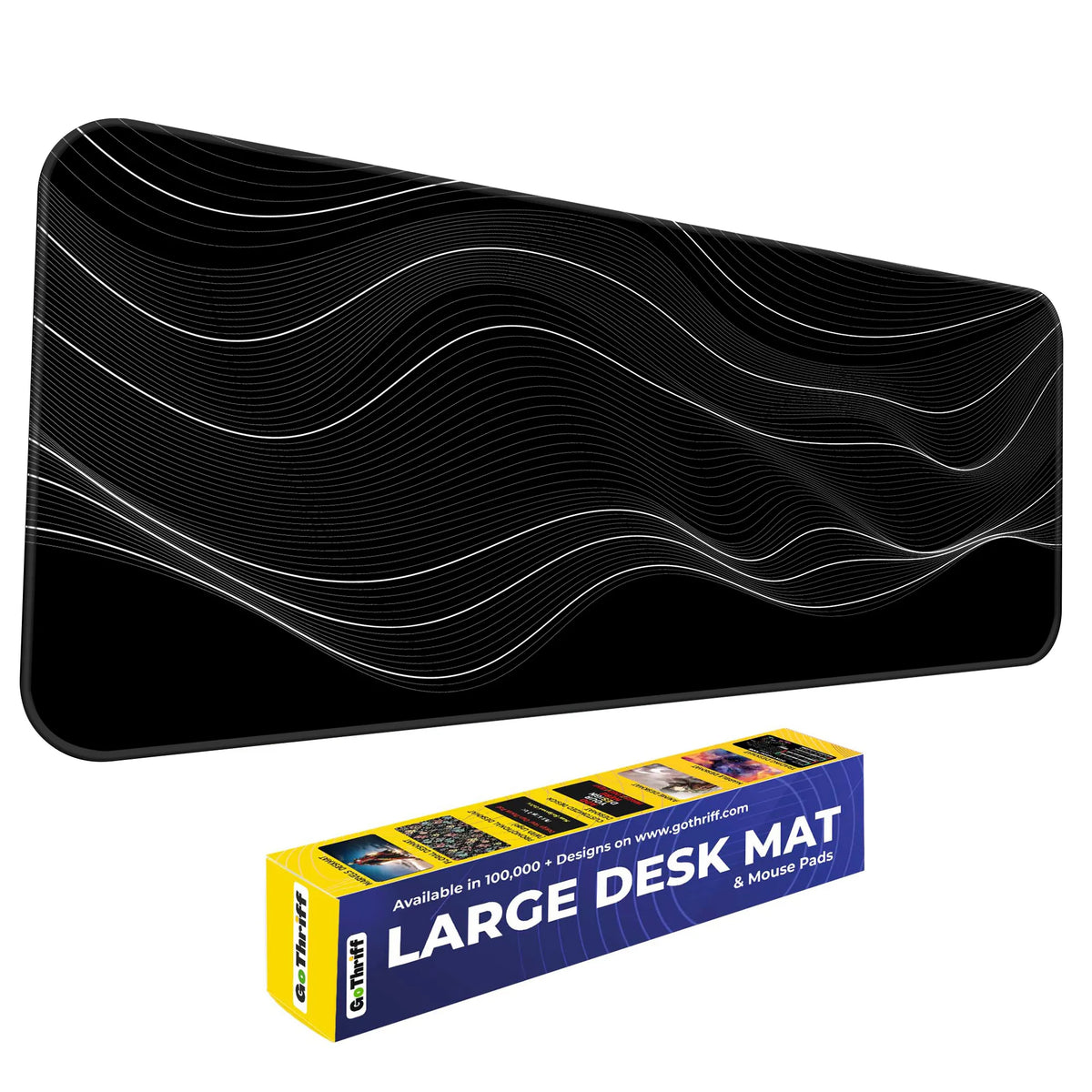 Organic Flowing Contour Line Abstract Pattern Deskmat