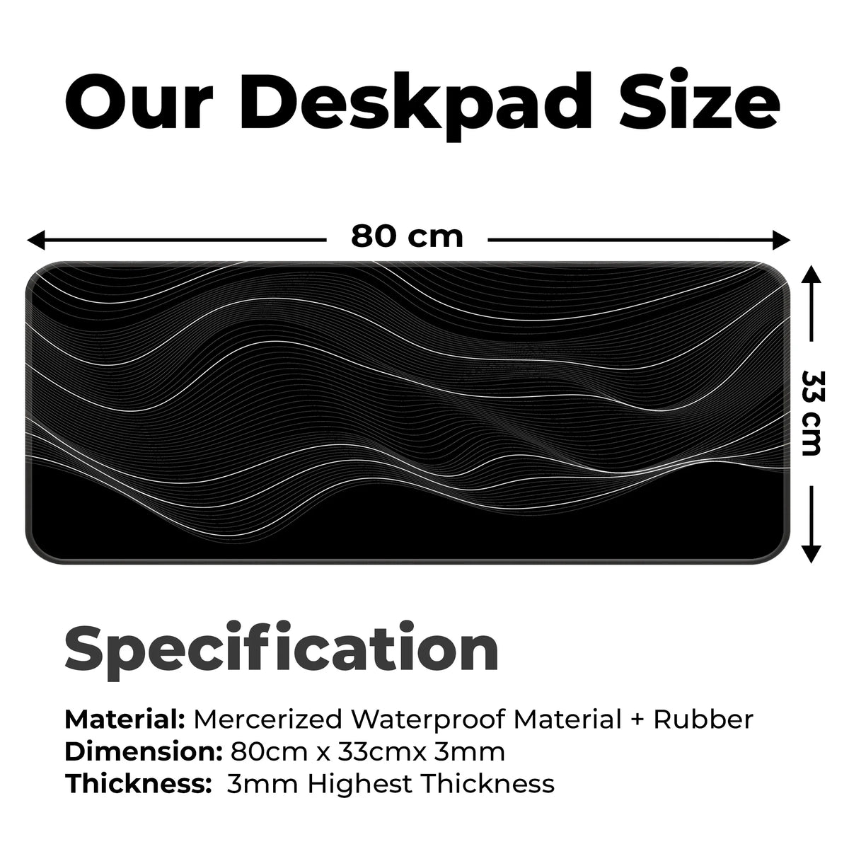 Organic Flowing Contour Line Abstract Pattern Deskmat