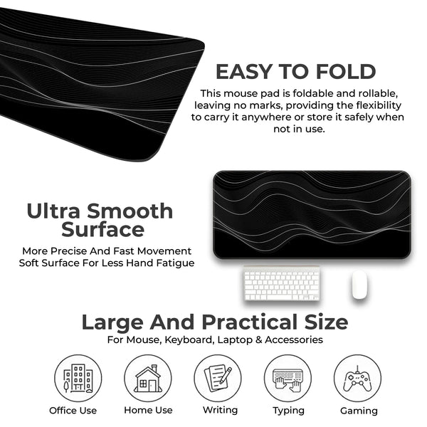 Organic Flowing Contour Line Abstract Pattern Deskmat
