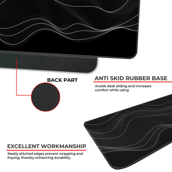 Organic Flowing Contour Line Abstract Pattern Deskmat