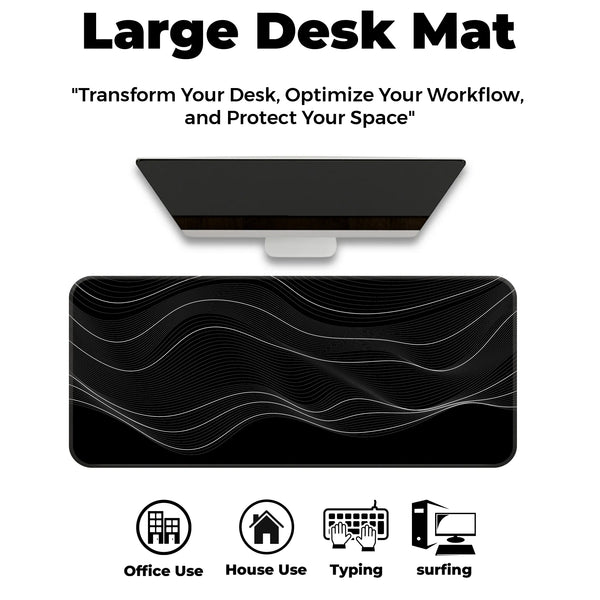 Organic Flowing Contour Line Abstract Pattern Deskmat