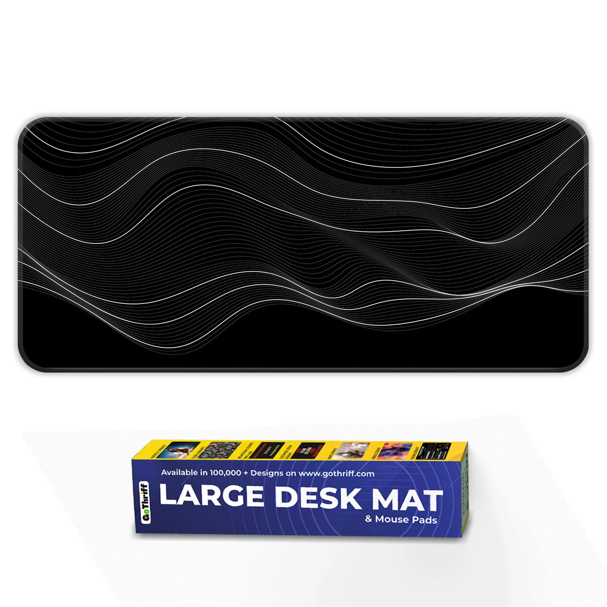 Organic Flowing Contour Line Abstract Pattern Deskmat