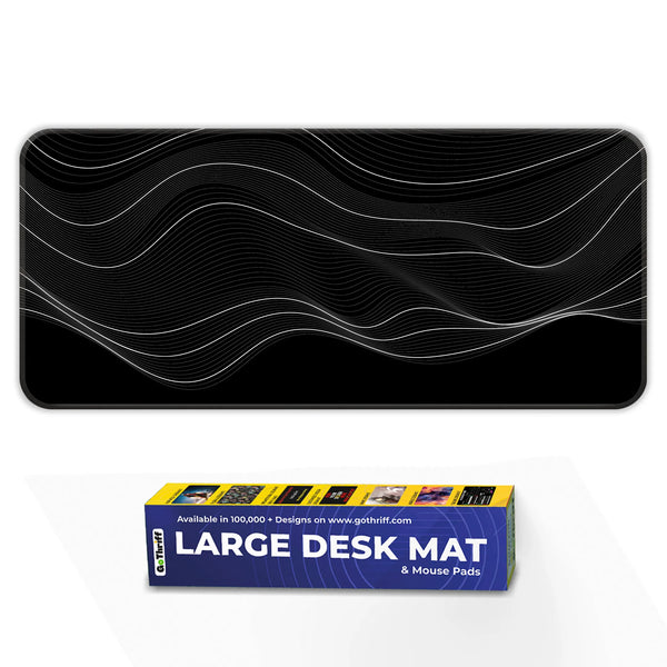 Organic Flowing Contour Line Abstract Pattern Deskmat