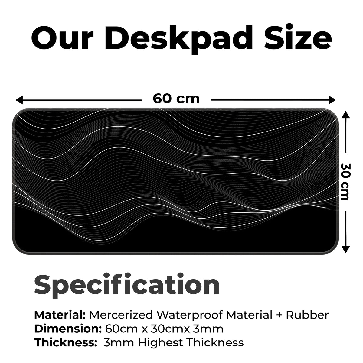 Organic Flowing Contour Line Abstract Pattern Deskmat