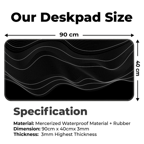 Organic Flowing Contour Line Abstract Pattern Deskmat