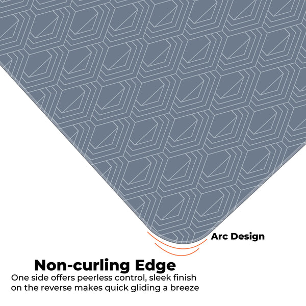 Geometric Blue Hexagon Line Abstract Deskmat