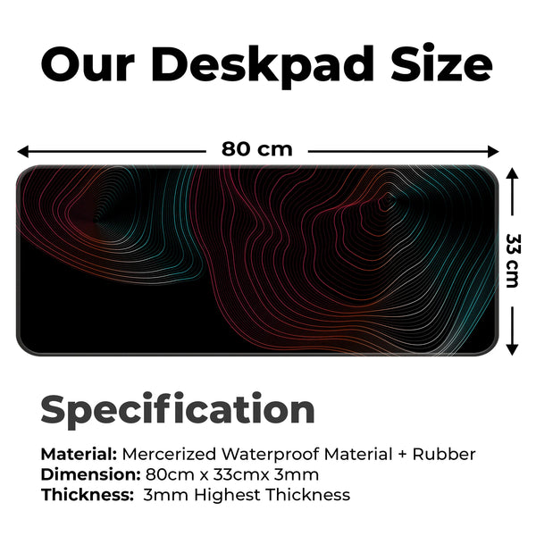 Vibrant Neon Gradient Abstract Contour Line Deskmat
