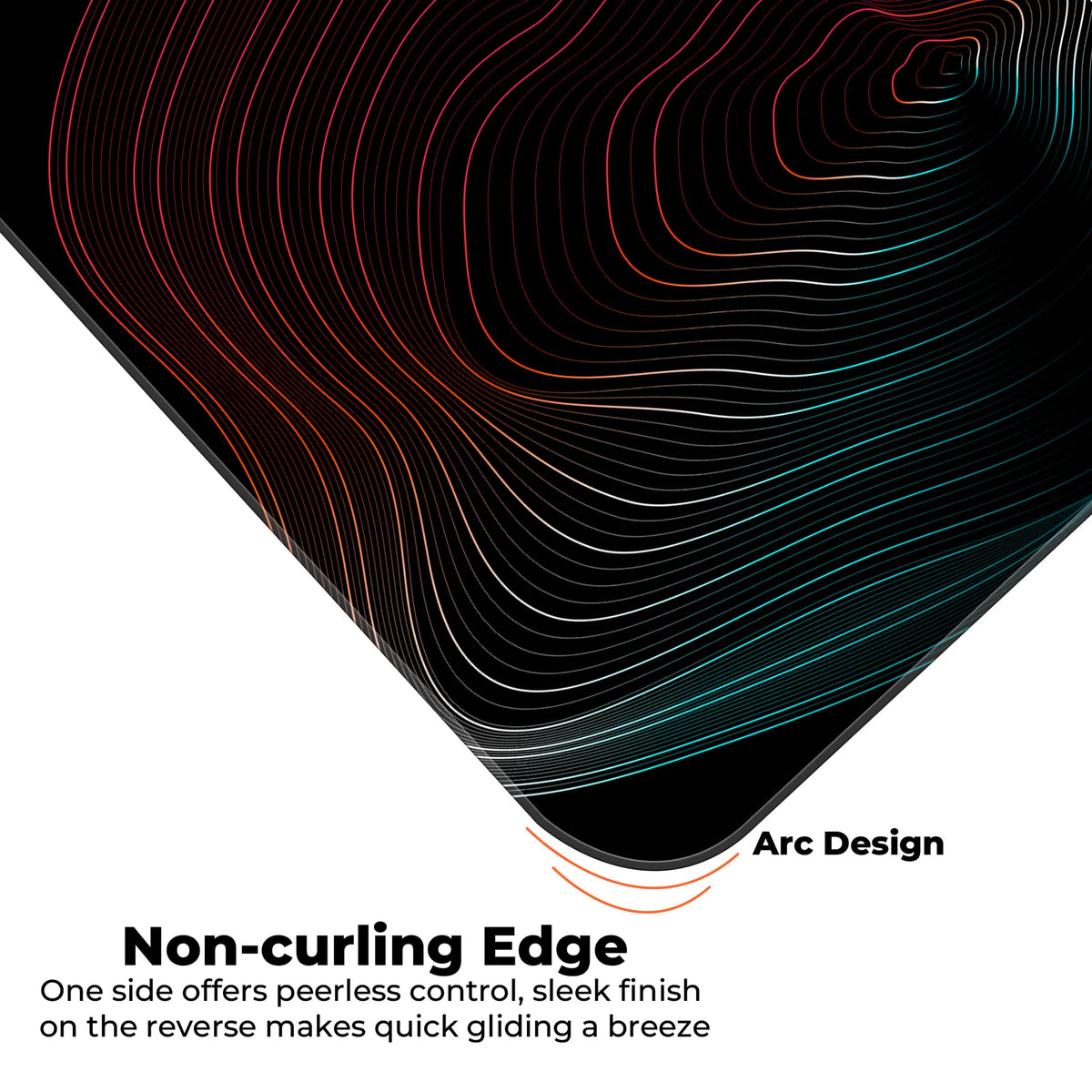 Vibrant Neon Gradient Abstract Contour Line Deskmat