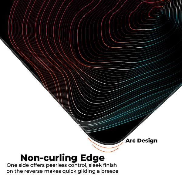 Vibrant Neon Gradient Abstract Contour Line Deskmat