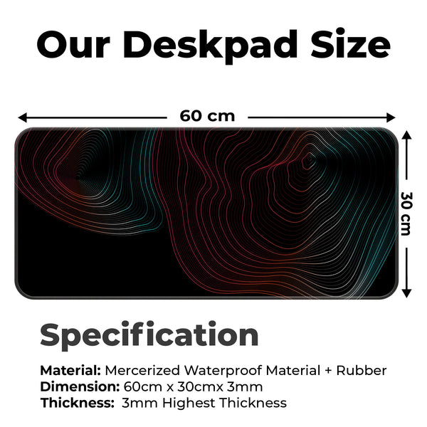 Vibrant Neon Gradient Abstract Contour Line Deskmat