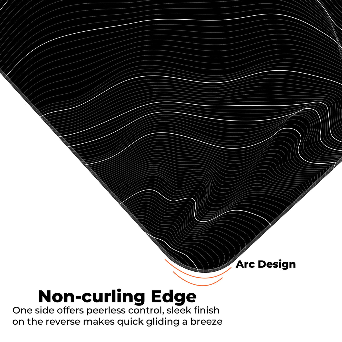 Minimal Black and White Topographic Abstract Flow Deskmat