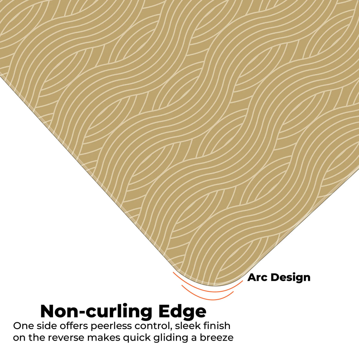 Beige Wave Pattern Retro Modern Abstract Deskmat