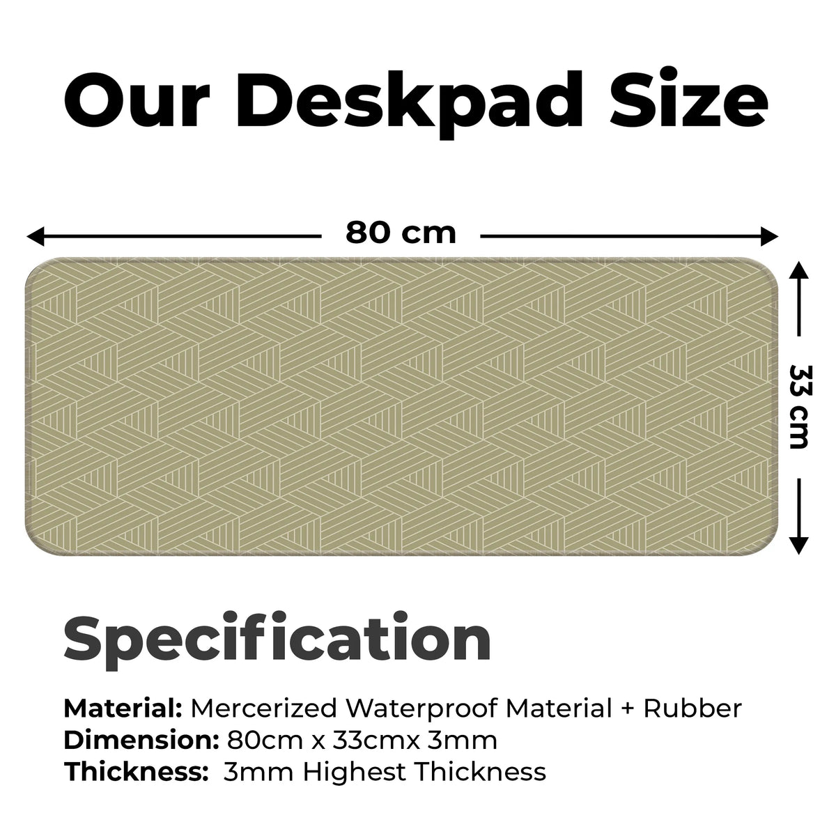Beige Geometric Abstract Line Pattern Deskmat